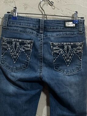 Wired Heart Denim Bootcut Jeans with Embroidery Detail size 26